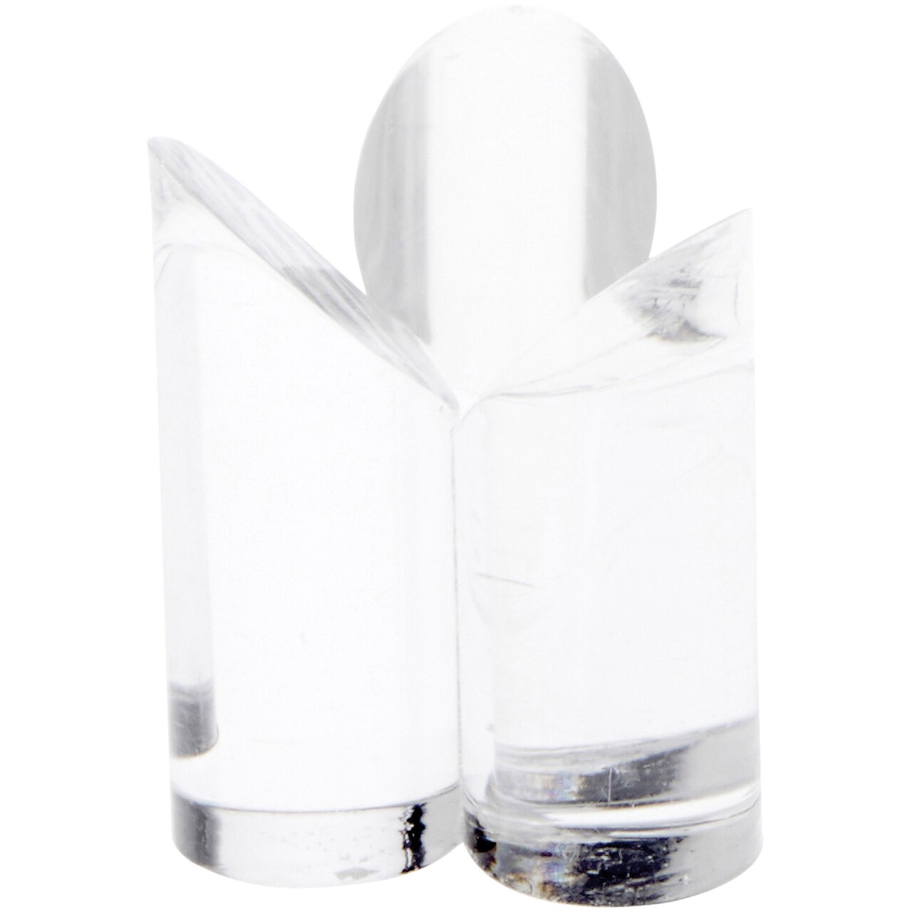 Plymor Clear Acrylic 3-Prong Sphere Stand to Hold Egg, Marble, Ball or Sphere, 2.5" H x 2" W x 2" D